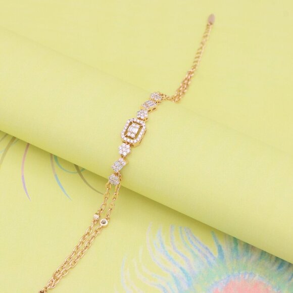 "Elegant Rose Gold Bracelet with Sparkling Gem Accents, XPBL0936 - Picture 6 of 14